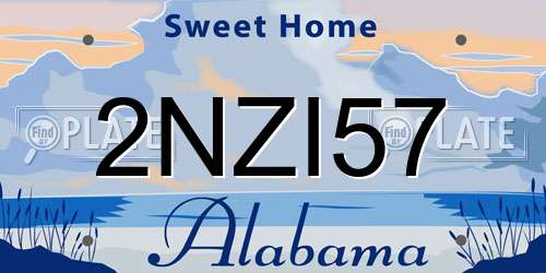 2NZI57 Alabama License Plate