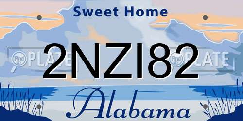 2NZI82 Alabama License Plate