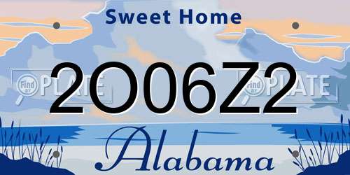 2O06Z2 Alabama License Plate