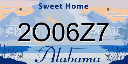 2O06Z7 Alabama License Plate
