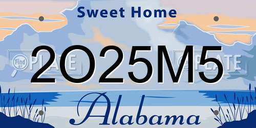 2O25M5 Alabama License Plate