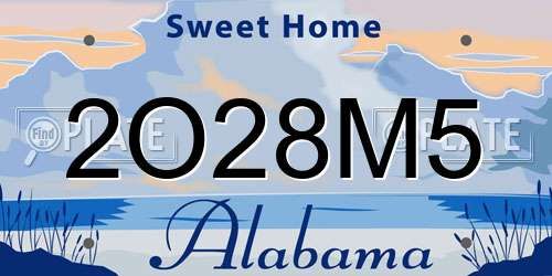 2O28M5 Alabama License Plate