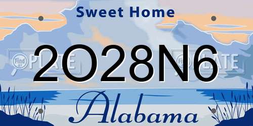 2O28N6 Alabama License Plate