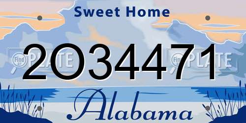 2O34471 Alabama License Plate