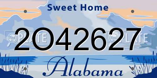 2O42627 Alabama License Plate