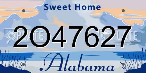 2O47627 Alabama License Plate