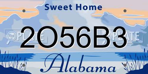 2O56B3 Alabama License Plate