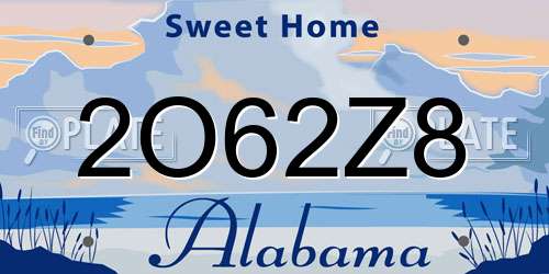 2O62Z8 Alabama License Plate