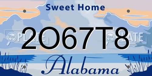 2O67T8 Alabama License Plate