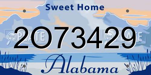 2O73429 Alabama License Plate