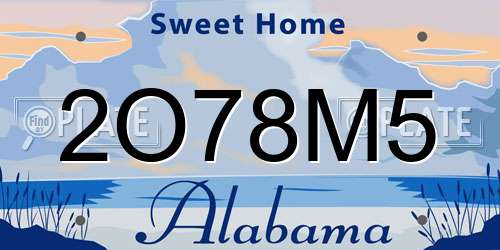 2O78M5 Alabama License Plate