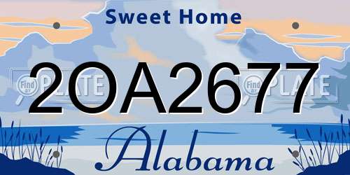 2OA2677 Alabama License Plate