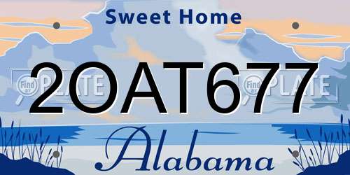 2OAT677 Alabama License Plate