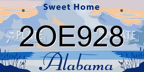 2OE928 Alabama License Plate