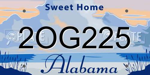 2OG225 Alabama License Plate