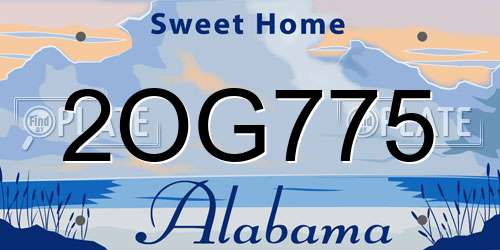 2OG775 Alabama License Plate
