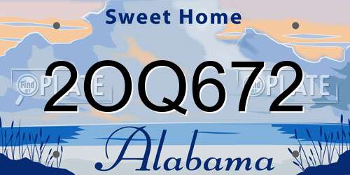 2OQ672 Alabama License Plate