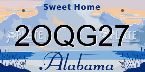 2OQG27 Alabama License Plate