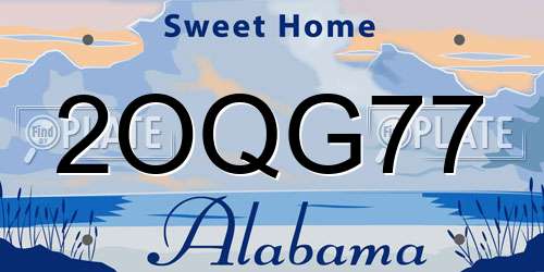 2OQG77 Alabama License Plate
