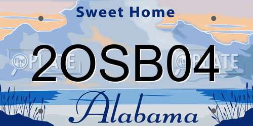 2OSB04 Alabama License Plate