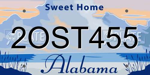 2OST455 Alabama License Plate