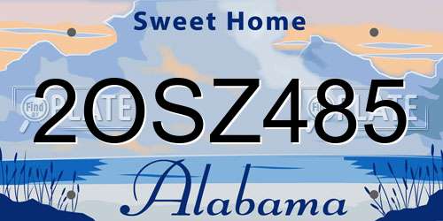 2OSZ485 Alabama License Plate
