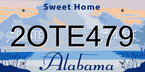 2OTE479 Alabama License Plate