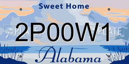 2P00W1 Alabama License Plate