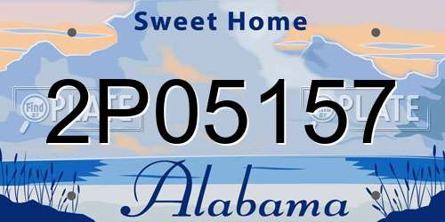 2P05157 Alabama License Plate
