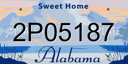2P05187 Alabama License Plate