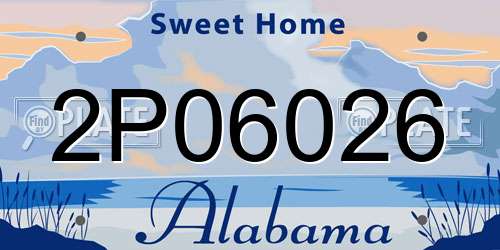 2P06026 Alabama License Plate