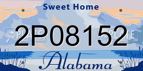 2P08152 Alabama License Plate