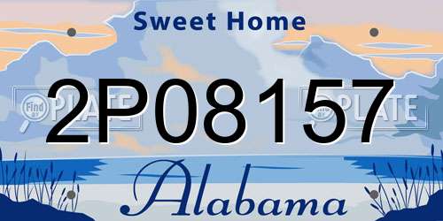 2P08157 Alabama License Plate