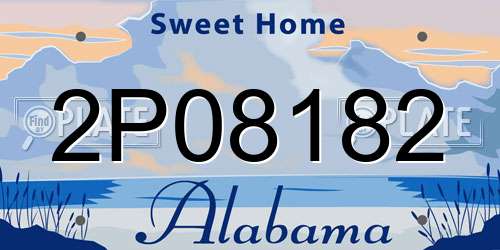 2P08182 Alabama License Plate