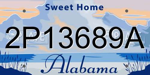 2P13689A Alabama License Plate