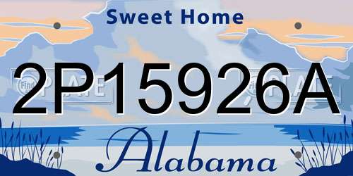 2P15926A Alabama License Plate
