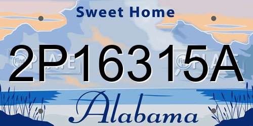 2P16315A Alabama License Plate