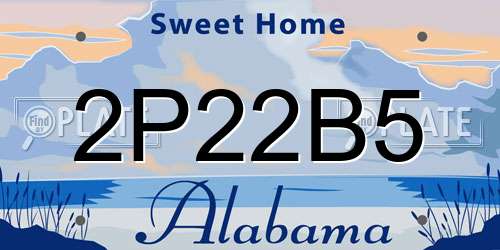 2P22B5 Alabama License Plate