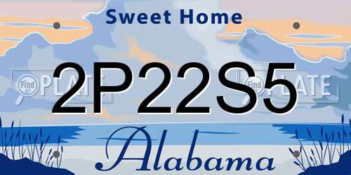 2P22S5 Alabama License Plate