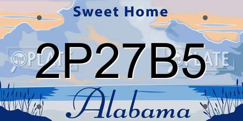 2P27B5 Alabama License Plate