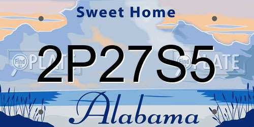 2P27S5 Alabama License Plate