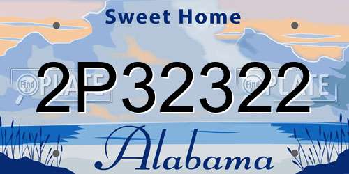 2P32322 Alabama License Plate
