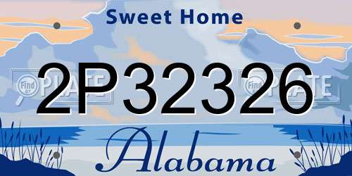 2P32326 Alabama License Plate