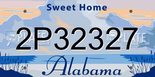 2P32327 Alabama License Plate