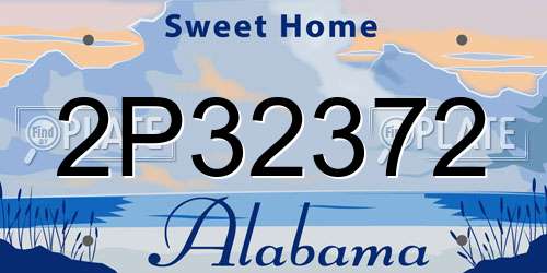 2P32372 Alabama License Plate
