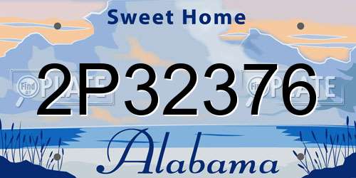 2P32376 Alabama License Plate