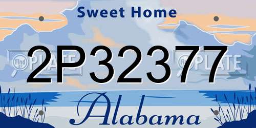 2P32377 Alabama License Plate