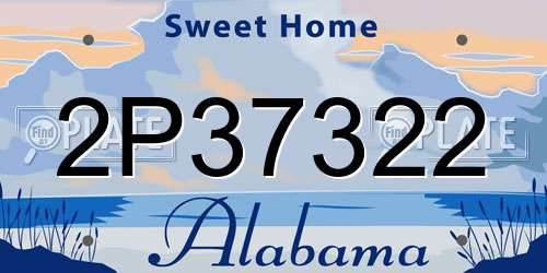 2P37322 Alabama License Plate