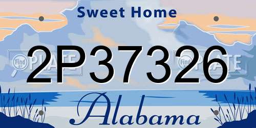 2P37326 Alabama License Plate
