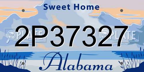 2P37327 Alabama License Plate